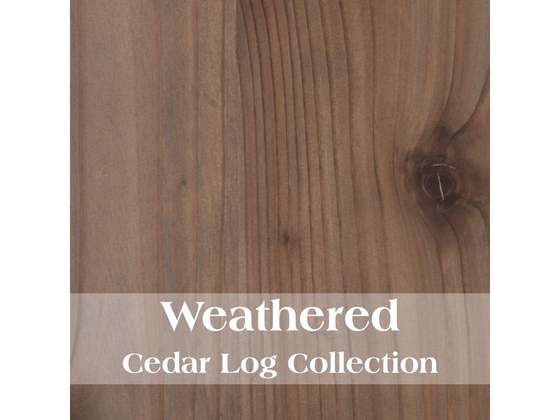 Cedar Log 6-foot Bench with Solid Back and Arms - Weathered 3