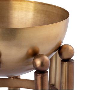 Piston Footed Planter - Small Aged Brass 3