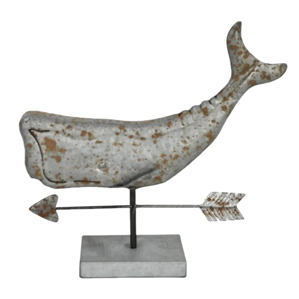 16" WHALE ON STAND WITH ARROW