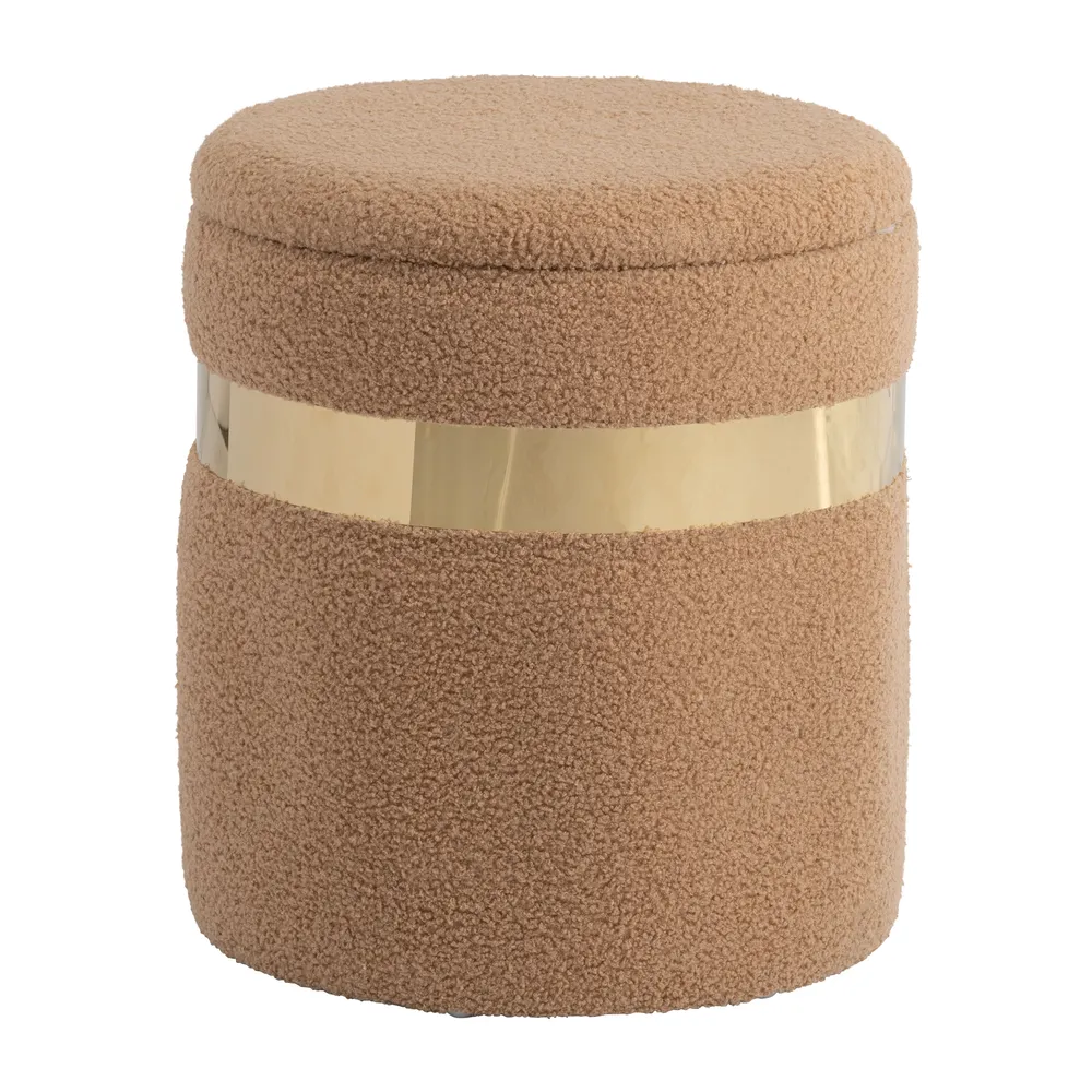 GORDENRIDGE SET OF 2 TAN OTTOMANS 18 (IN)