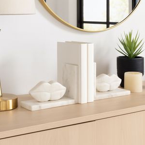 SUTTONTON SET OF 2 WHITE BOOKENDS 5 (IN) 9