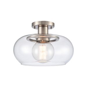 Clement 13'' Wide 1-Light Semi Flush Mount - Antique Nickel 1