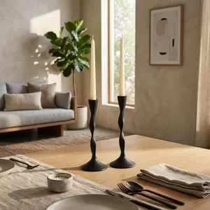 ELMONTVALE BLACK CANDLE HOLDER 9 (IN) 8