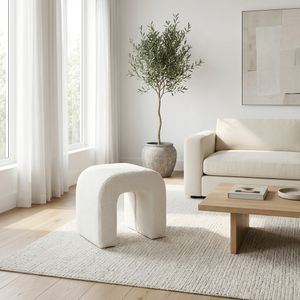 HUTTONMILL WHITE OTTOMAN 18 (IN) 2