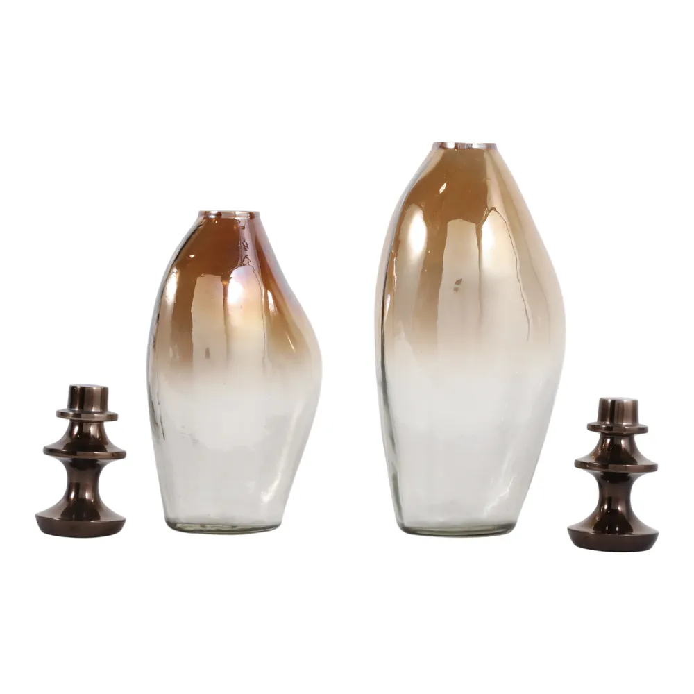 SLATETON SET OF 2 BROWN JARS 13 (IN)