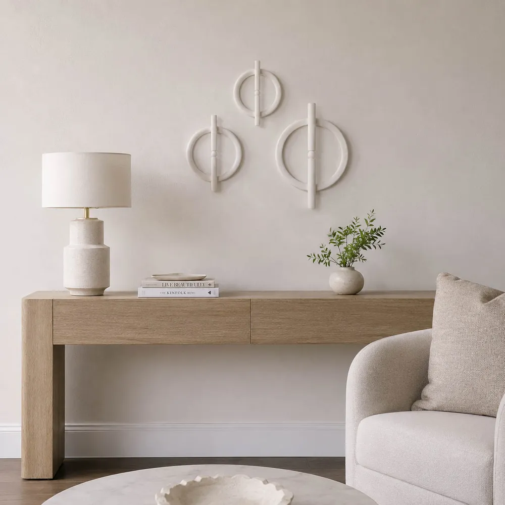BOLTONBEACH SET OF 3 WHITE WALL SCULPTURES 20 (IN)