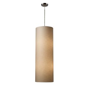 Fabric Cylinders 12'' Wide 4-Light Pendant - Satin Nickel 1