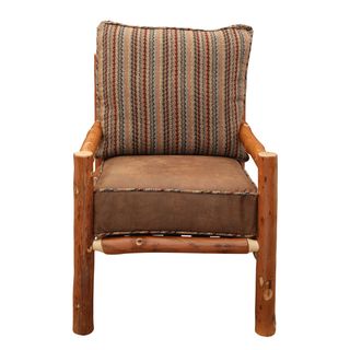 Hickory Log Club Lounge Chair - with Low Back - Standard Leather - Seat:  Leather TBD;   Backrest:  Leather TBD