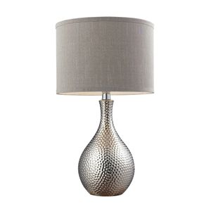 Hammered Chrome 21.5'' High 1-Light Table Lamp - Chrome 6