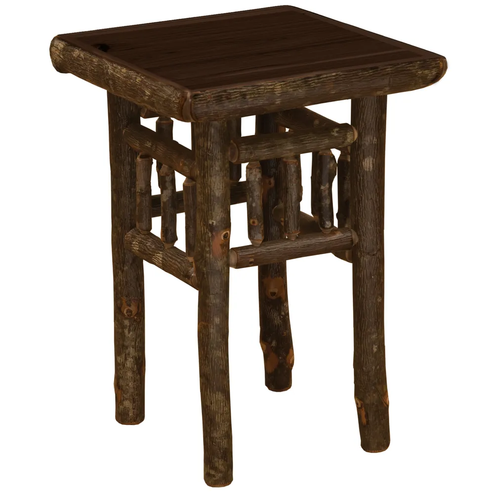Hickory Log Open End Table - Espresso