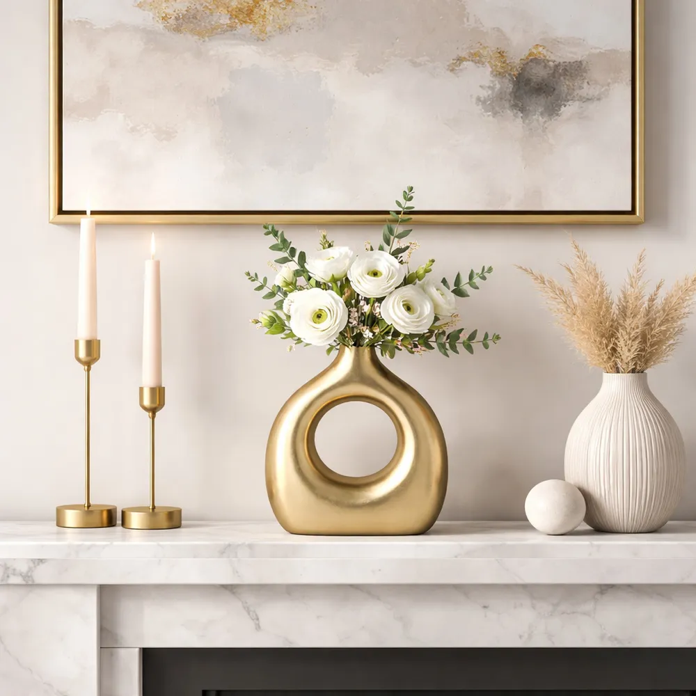 HARVEYVALE GOLD VASE 10 (IN)