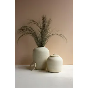 Set of 2 Ivory Ceramic Canisters 2
