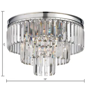 Palacial 19'' Wide 3-Light Semi Flush Mount - Polished Chrome 2