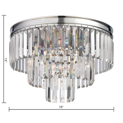 Palacial 19″ Wide 3-Light Semi Flush Mount - Polished Chrome