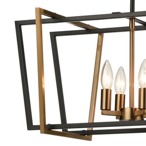 Bridgette 36'' Wide 8-Light Linear Chandelier - Matte Black 2