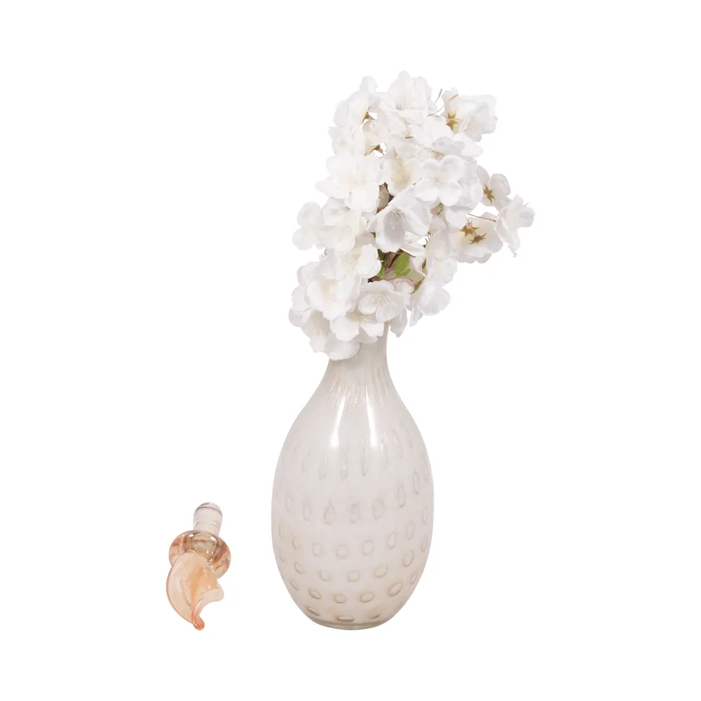 DENTONSHAW IVORY GLASS VASE 16 (IN)