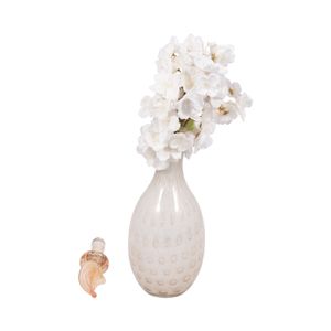 DENTONSHAW IVORY GLASS VASE 16 (IN) 3