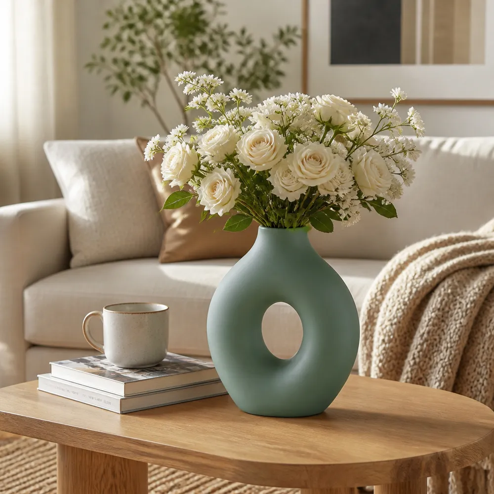 ELROYSHAW GREEN VASE 15 (IN)