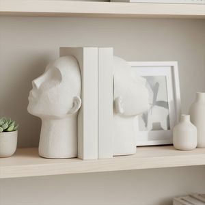 EMORYSHAW SET OF 2 WHITE BOOKENDS 9 (IN) 10