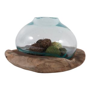 TIPTONWAY BROWN GLASS VASE 12 (IN) 3