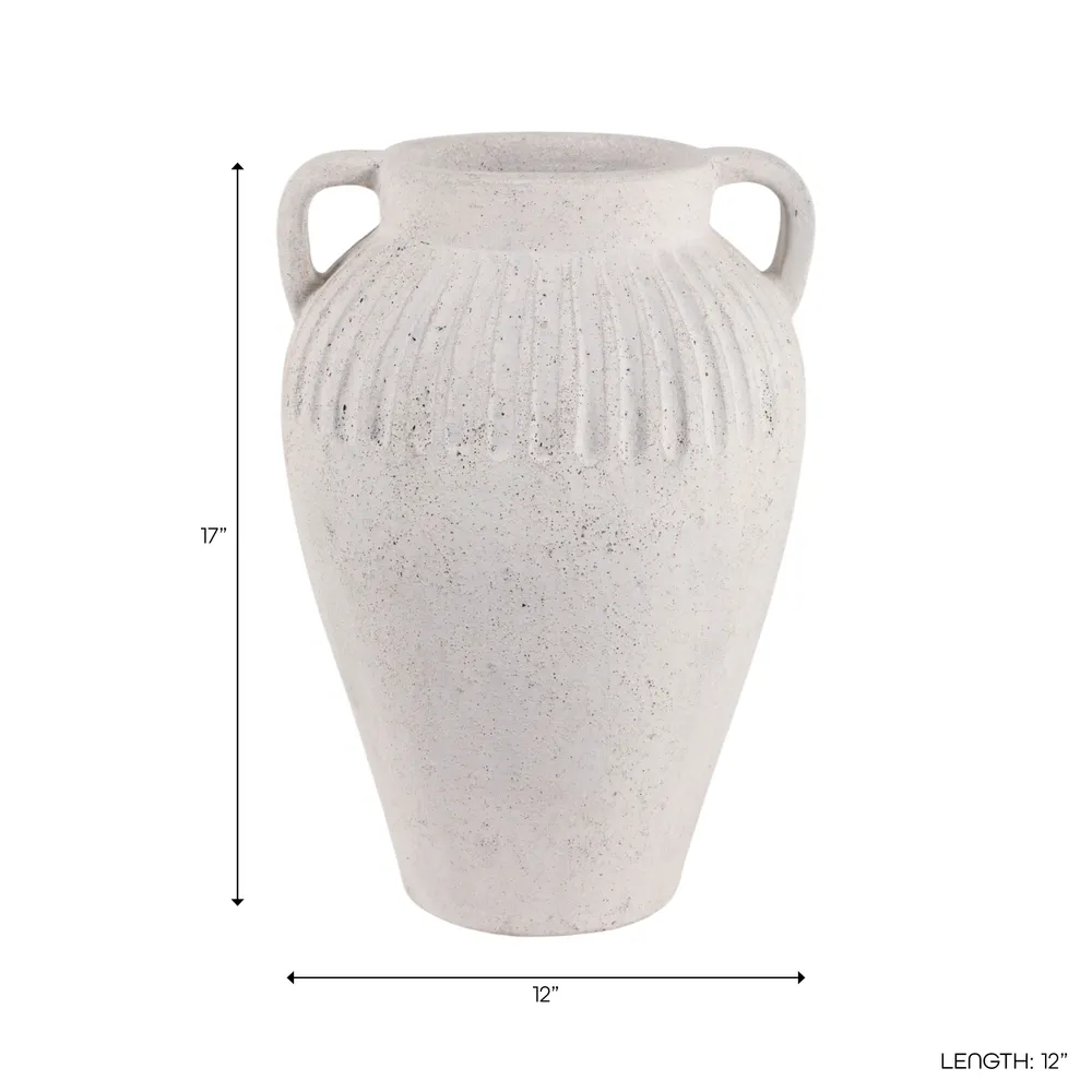 WOODSONHAVEN WHITE VASE 18 (IN)