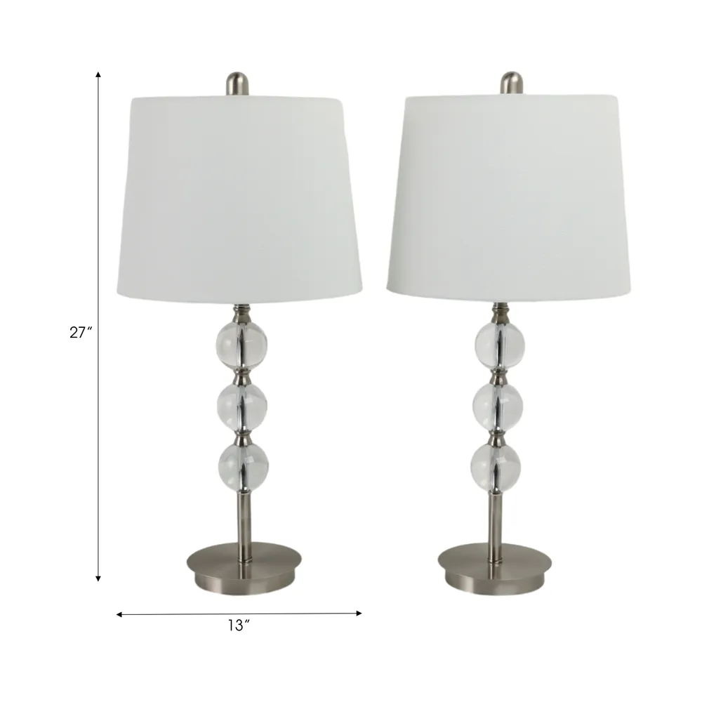 CLARAHAVEN SET OF 2 SILVER LAMPS 27 (IN)