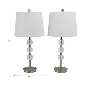 CLARAHAVEN SET OF 2 SILVER LAMPS 27 (IN) 8