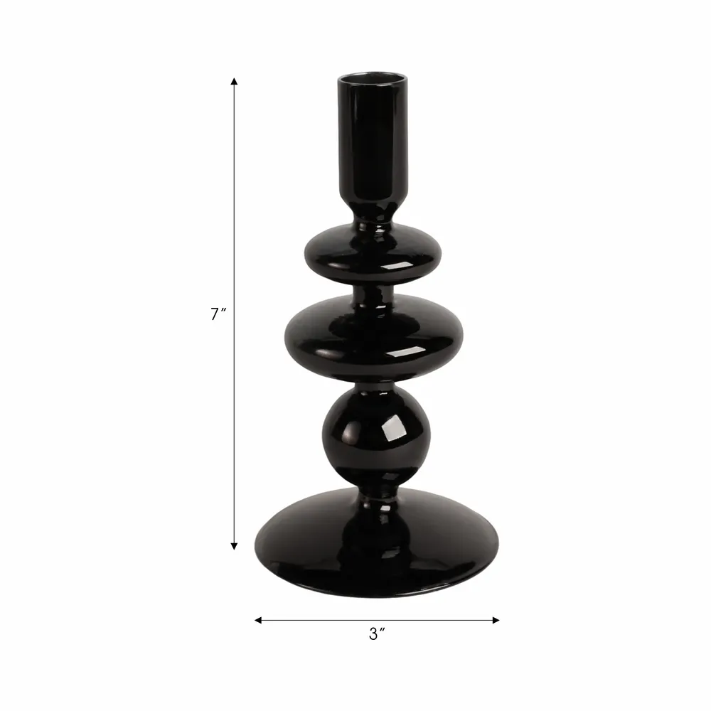 ELLENLAND BLACK CANDLE HOLDER 7 (IN)