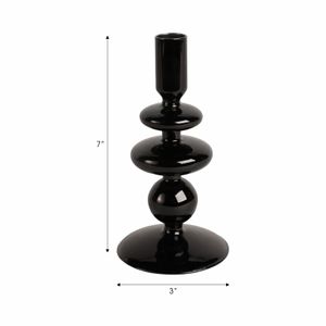 ELLENLAND BLACK CANDLE HOLDER 7 (IN) 8