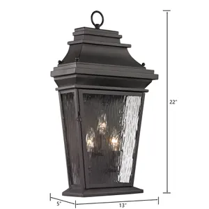 Forged Provincial 22'' High 3-Light Outdoor Sconce - Charcoal 2