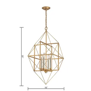 Connexions 16'' Wide 4-Light Chandelier - Gold Leaf 2