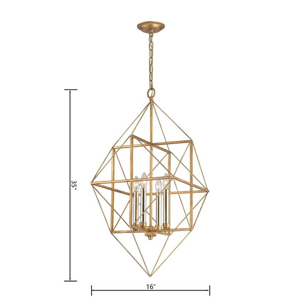 Connexions 16'' Wide 4-Light Chandelier - Gold Leaf