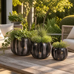 JAKEWICK SET OF 3 GRAY PLANTER 11 (IN) 10