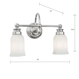 Emilia 15'' Wide 2-Light Vanity Light - Chrome 2