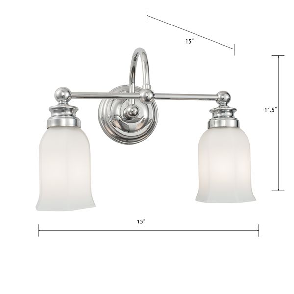 Emilia 15'' Wide 2-Light Vanity Light - Chrome