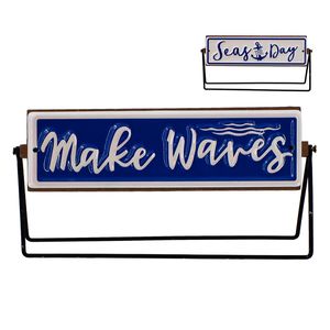 10" MAKE WAVES/SEAS REVERSIBLE SIGN 1