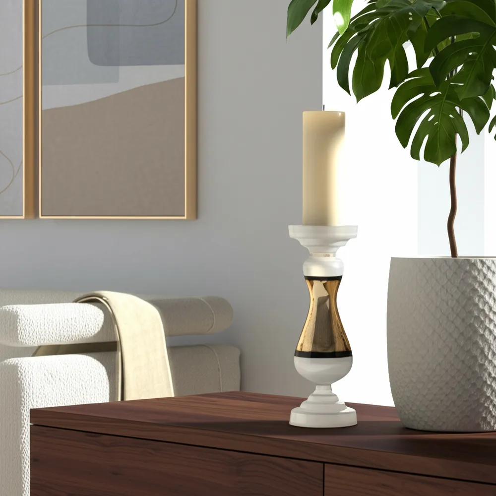 AIDENFIELD WHITE CANDLE HOLDER 23 (IN)