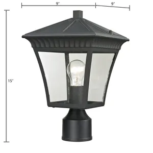 Ridgewood 15'' High 1-Light Outdoor Post Light - Matte Textured Black 2