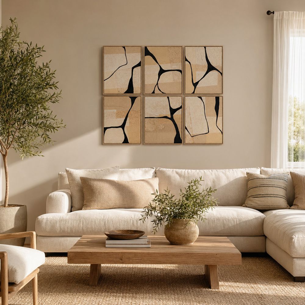 ZOEFORD SET OF 6 BLACK ART 20 (IN)