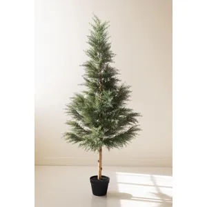 Artificial Cypress Tree In Plastic Pot 1