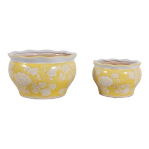 HENLEYDALE SET OF 2 YELLOW PLANTER 5 (IN) 4