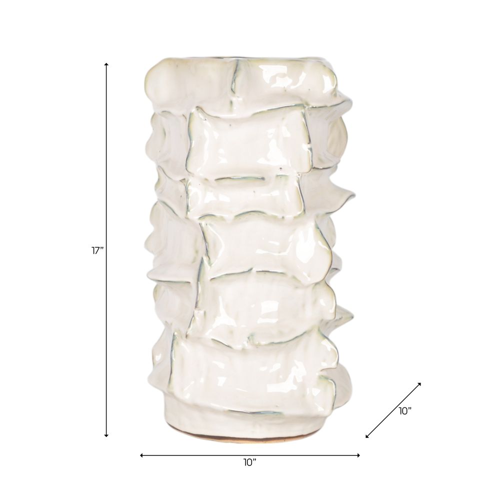 ELMSHAW WHITE VASE 17 (IN)