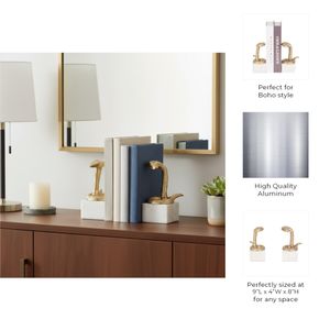 COLEROSE SET OF 2 GOLD BOOKENDS 8 (IN) 9
