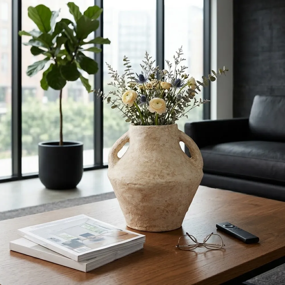 FERRIS WHITE VASE 15 (IN)