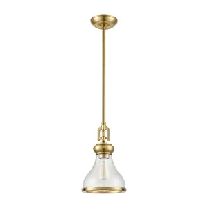 Rutherford 8.5″ Wide 1-Light Mini Pendant - Satin Brass 2