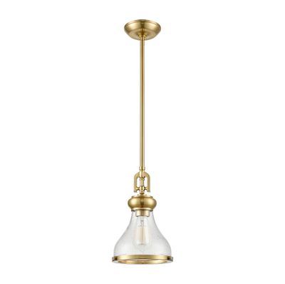 Rutherford 8.5″ Wide 1-Light Mini Pendant - Satin Brass