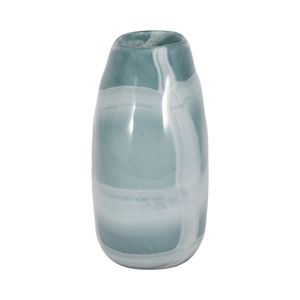 9" SLIM SWIRLED VASE, BLUE/WHITE 5
