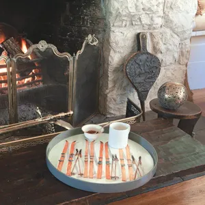 Mont Blanc Round Lacquer Serving Tray 6