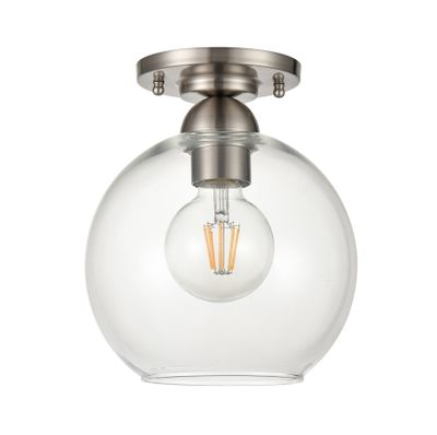 Astoria 7.75″ Wide 1-Light Semi Flush Mount - Brushed Nickel