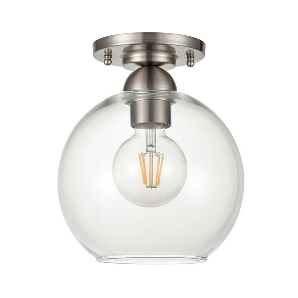 Astoria 7.75'' Wide 1-Light Semi Flush Mount - Brushed Nickel